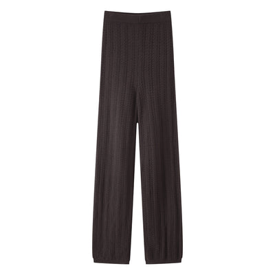 Fashion Texture Knitted Slim Straight Lapel Short Sleeve Trousers