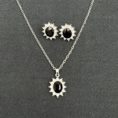 European And American Fashion SUNFLOWER Zircon Ear Stud Necklace Suit