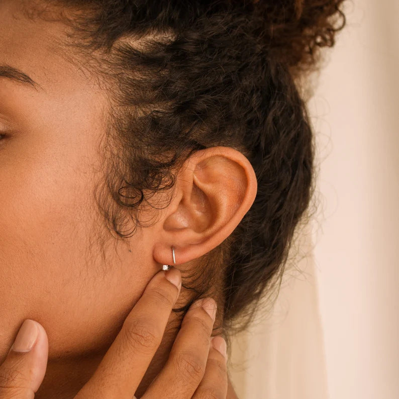 Creative Geometric C- Type Design Micro Inlaid Zircon Ear Hook